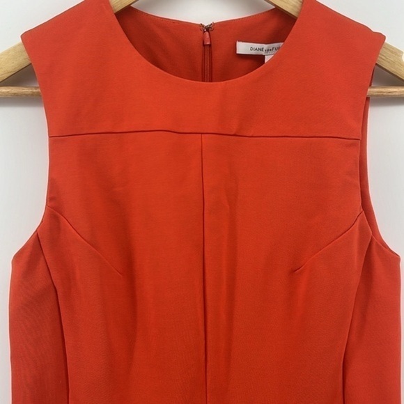 Diane Von Furstenberg DVF Reona Two Tangerine Sheath Dress Size 6 - Picture 5 of 14